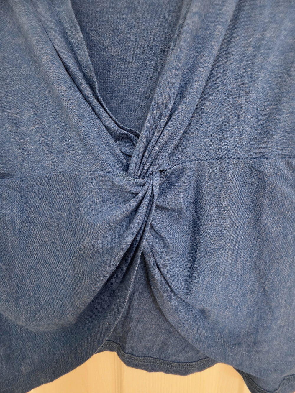 Cupshe Women's Blue V-Neck Short Sleeve Top - Picture 5 of 7